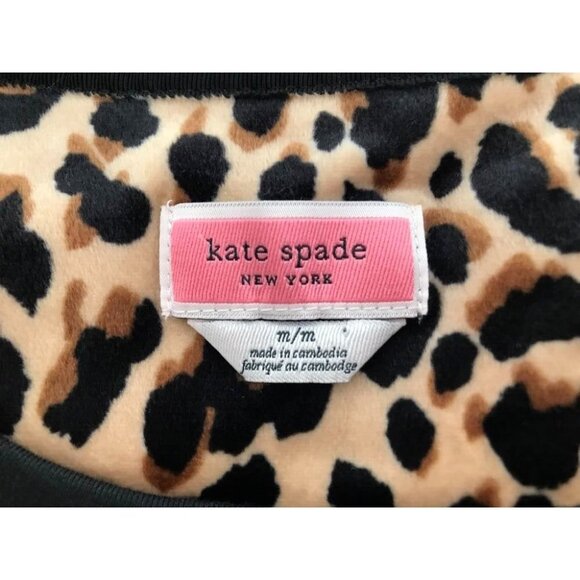 KATE SPADE Super Soft Velour Top Womens Size Medium Leopard Print - Picture 7 of 8